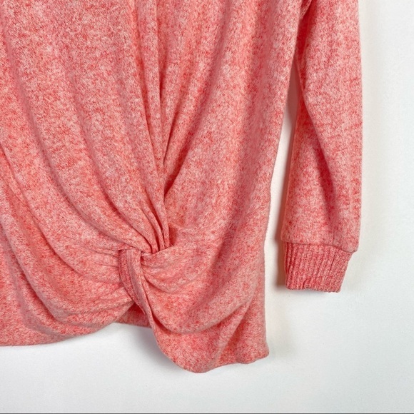 NEW Poof Women V Neck Long Sleeve Twist Knot Cotton Basic Blouse Top Size S - Picture 6 of 10